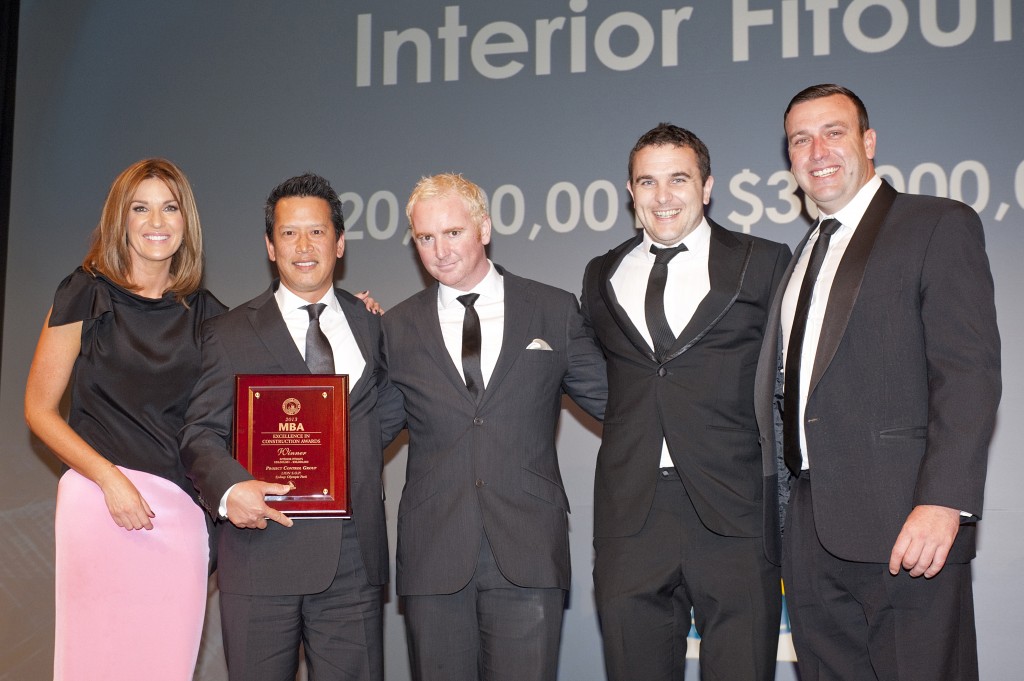 PCG team members receiving the MBA Excellence in Construction Award at the recent Gala Dinner